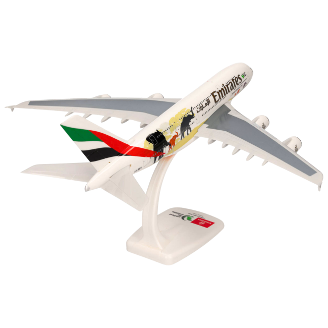 Herpa Snap-Fit Flugzeugmodell Emirates Airbus A380-800 "United for Wildlife" (1:250)